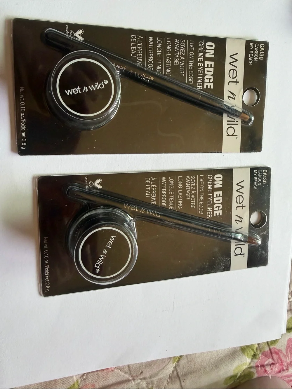 2 WET N WILD On Edge Creme Waterproof Eyeliner CA130 CARBON MY REACH sealed NEW